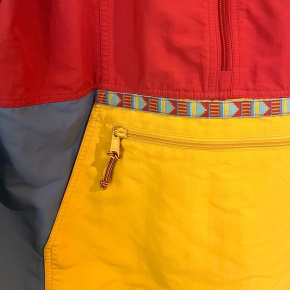 LL Bean Mountain Classic Anorak wind breaker retro color block medium hood - Picture 3 of 10